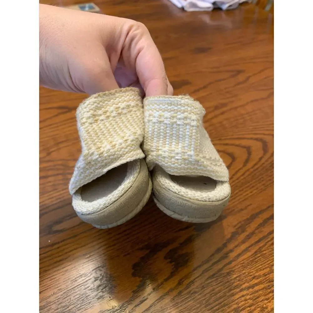 Beige Boho Eye Alpargata Slip On Espadrille Handmade  Venezuela Size EU 37 US 6